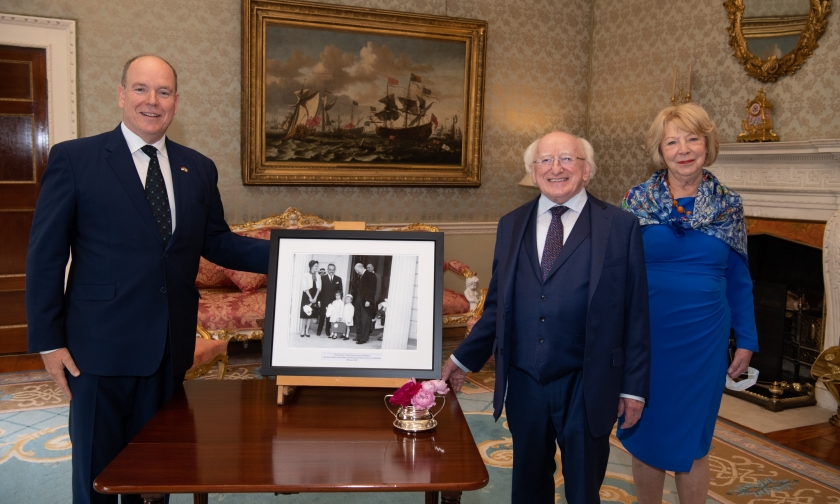 President of Ireland Michael D. Higgins welcomes H.S.H. Prince Albert II of Monaco in September 2021