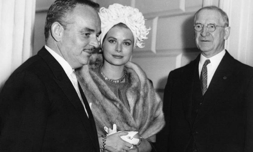 Their Serene Highnesses Princess Grace and Prince Rainier III with President of Ireland Eamon de Valera in 1961