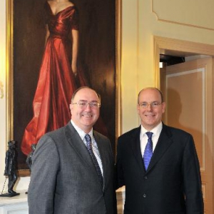 His Excellency Paul Kavanagh,  Former Ambassador of Ireland to Monaco with H.S.H. Prince Albert II of Monaco