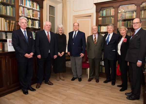 His Serene Highness Prince Albert II of Monaco with, from left to right, Francis O’Hara, Michael & Barbara Smith, Pierre Joannon, Philippe Blanchi, Annick Joannon, Mark Armstrong